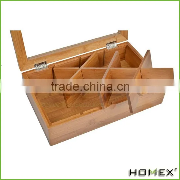 Tea Box, Jewelry Box, Organizer, With Lid Cover 8 Compartment Multipurpose Storage/Homex_Factory photo-2