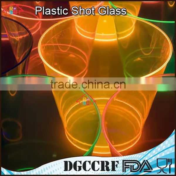 NBRSC Hard Plastic Shot Glasses Cup, 2oz. Shooter Tumblers Party Cups in Neon Colors photo-6
