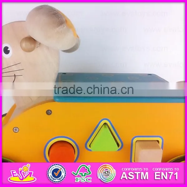 2015 Newly Cheap Kids Wooden Tricycle With Blocks,Lovely Rabbit Design Wooden Tricycle,Comfortable Safe Wooden Tricycle W16A018 photo-6