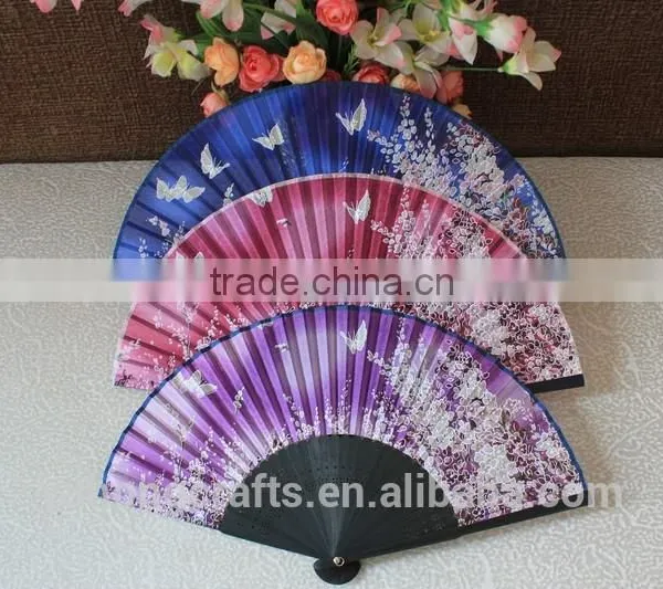 Chinese Traditional Bamboo Real Silk Folding Fan photo-2