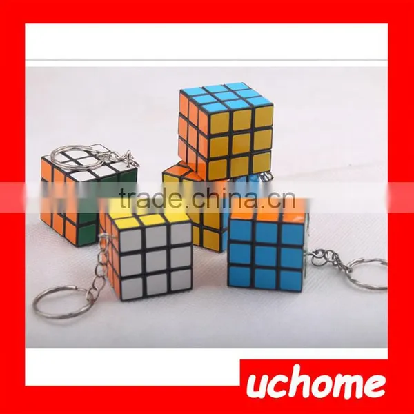 UCHOME Yiwu Agent China Wholesale 3*3*3CM Mini Cube Shaped Puzzle Speed Toy Fancy Plastic Cheap Bulk Magic Cube Keychain photo-5