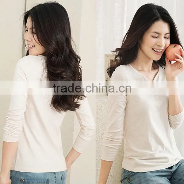 New Style 2015 Fashion Woman Bulk V-neck t Shirt With Wholesale Prices photo-2