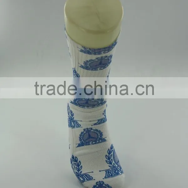 White Thick Polyester Sublimation Printed Men Socks With Free Samples photo-5