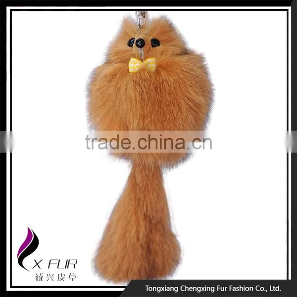 CX-R-11D New Design Colourful Animal Fox Fur Keychain photo-4