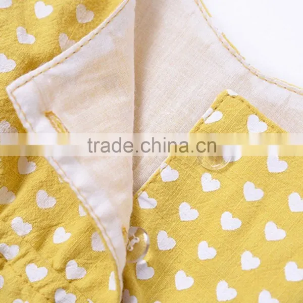 2017 New Design Hot Sale Summer Dress 2017 Wholesale Cotton Clothing Boutique Custom Kids Sleeveless Baby Little Girl Gold Dress photo-3