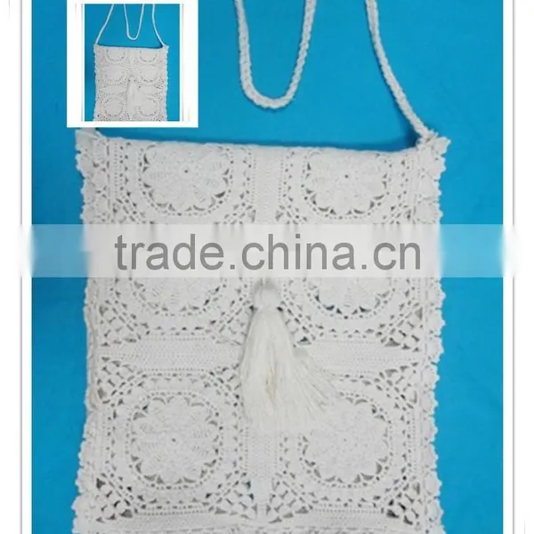 New Original Design Crochet Handmade Pattern Beach Felt Bag Square Shoulder Bag photo-2