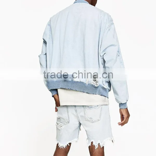 New Arrival Bermuda Shorts Men Broken Hole Distressed Raw Edges Jeans Shorts photo-4