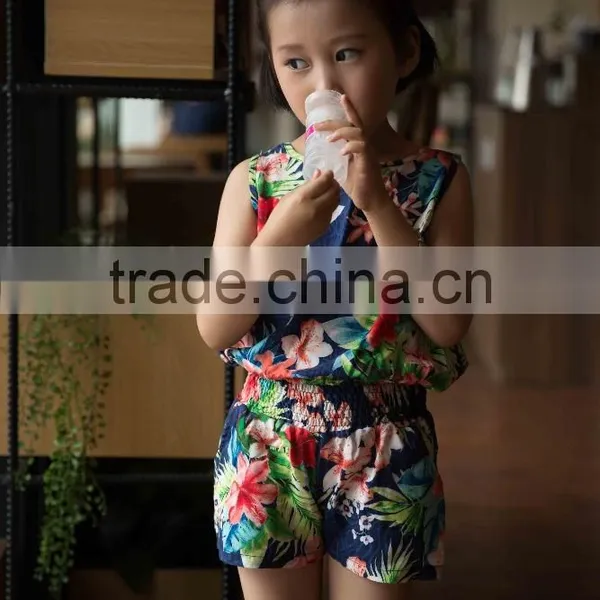 Fashion Girl Sleeveless Blouse and Panty Set 100% Viscose Blouse Set for Baby Girl Printed Flower Dress Vacation Cloth Set photo-4