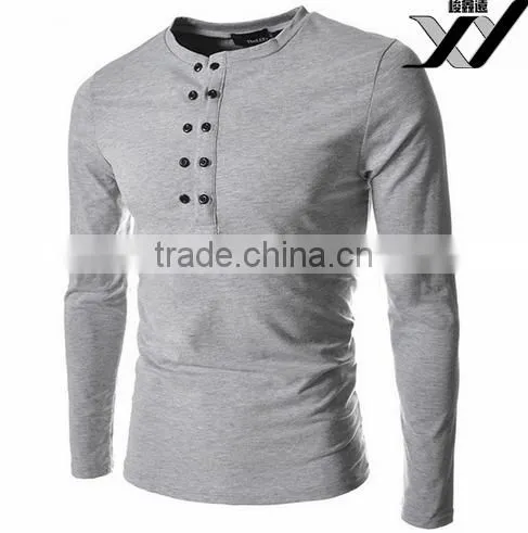 Men Long Sleeve Polo Shirt With Button photo-4