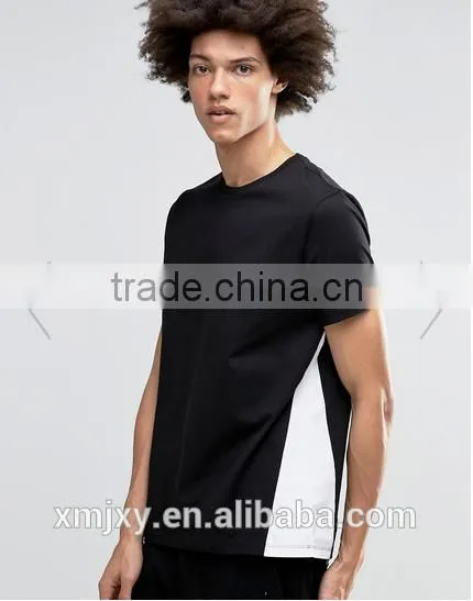 Summer New Style Men T-shirts Stitching T-shirt Hot Sale White and Black Stitch Made in China photo-4
