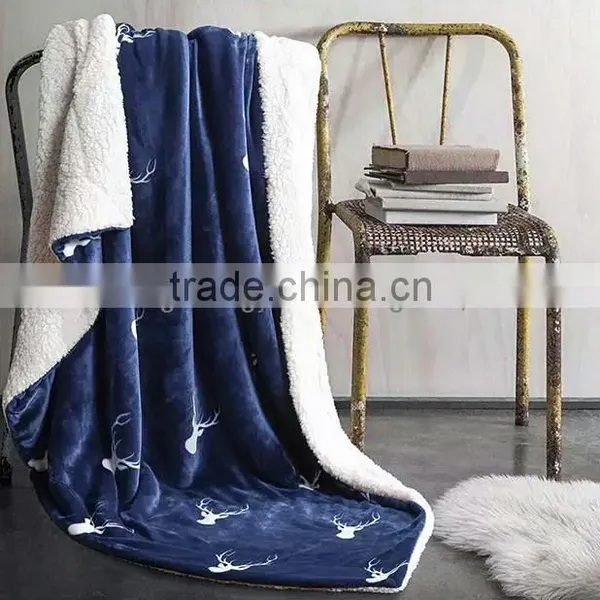 100% Polyester Bed Sheet Set Comfy Crochet Knit Christmas Print Throw Plush Fleece Blanket Korean Blanket for Home Textile photo-3