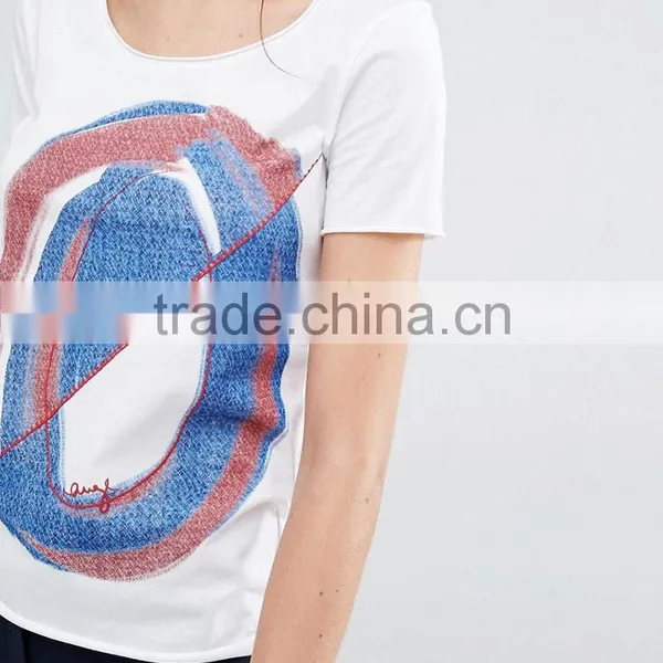 2016 Guangzhou Shandao Casual Summer O-neck Short Sleeve 160g 100% Cotton Custom Womens High Quality Tshirt photo-3