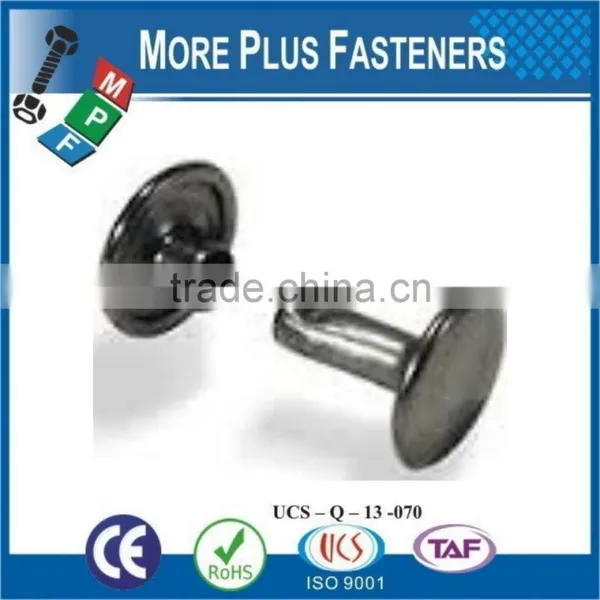 Made In Taiwan Antique Brass Large Gilt Brass Plated Stainless Steel Double Cap Rivet photo-5