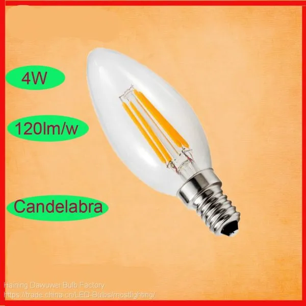 Triav Dimmable 4W Led Filament Bulb,C35 E14 Led Filament