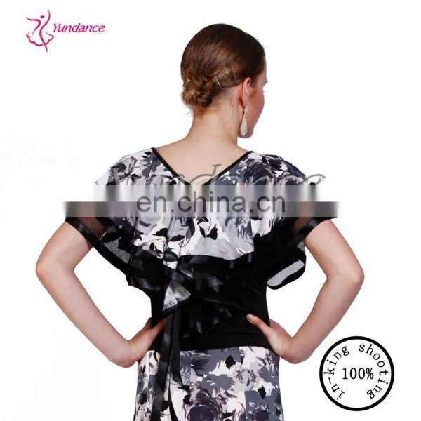 AB021 Chinese Ink Flower Ballroom Dance Costumes Manufacturer photo-4