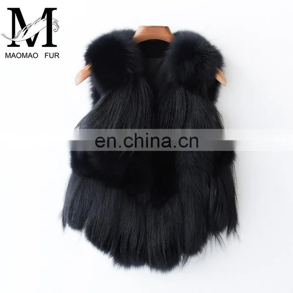 Popular Lovely Fox Fur Vest Beautiful Good Quality Girl Fox Short Fur Vest photo-2