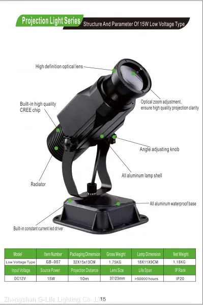 LED Logo Projection Light Advertising Light Gobo Projector