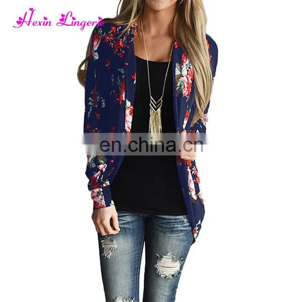 Hot Selling Boho Irregular Long Sleeve Wrap Floral Cardigan 2017 Women photo-4
