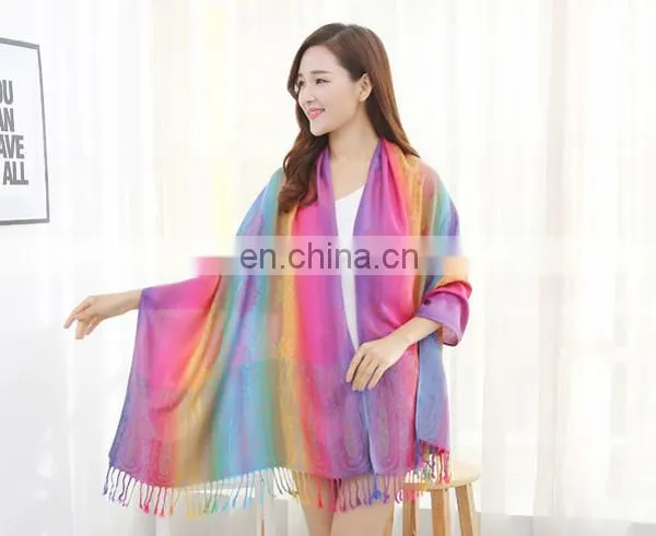 New Minority Style Summer Cotton Flax Paisley Jacquard Decoration Scarf for Girl photo-5