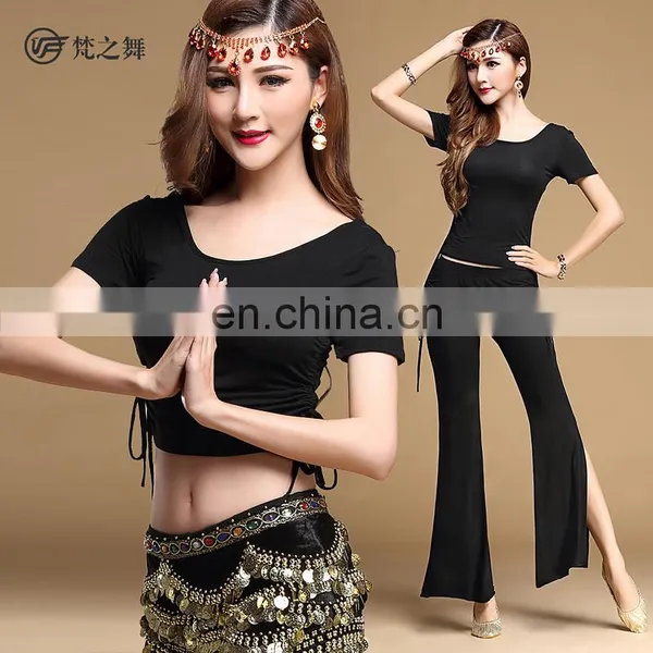 T-5115 Modal Summer Short Sleeve Practice Belly Dance Costume photo-6