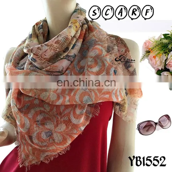 2017 European Fashion Paper Printing Digital Printing Polyester Scarf Factory Hot Sell Malaysia Hijab photo-3
