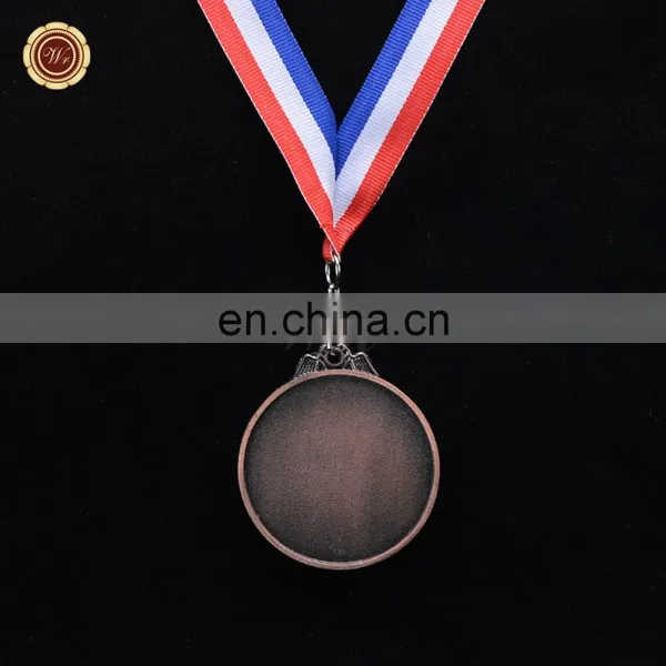 Wr New Product Bronze Plated Metal Medal Custom Soccer Medal With Ribbon for Wholesale photo-3