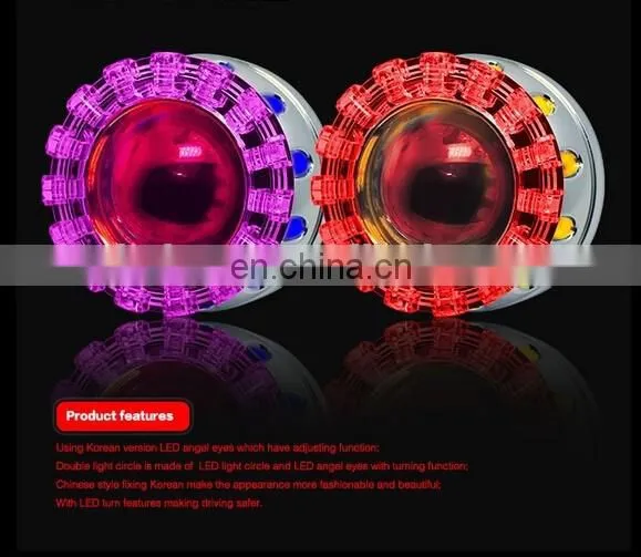 Led Angel Eye With Turn Light Hid bi Xenon Projector Lens
