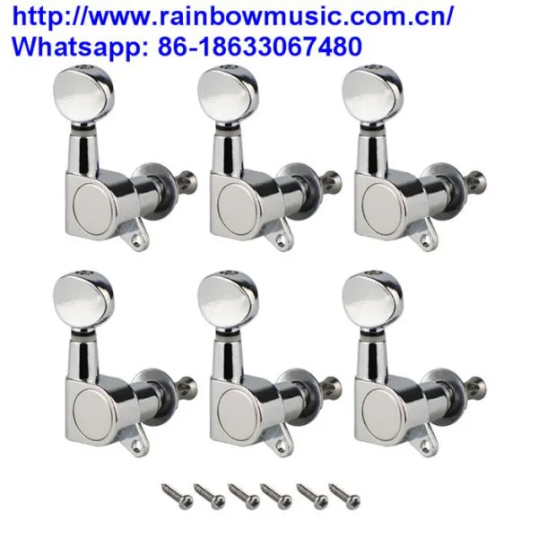Right Inline Guitar Locking Tuning Pegs Tuner Machine Head for Fender Strat Tele Guitar Parts Replacement 1:18 Big Button photo-3