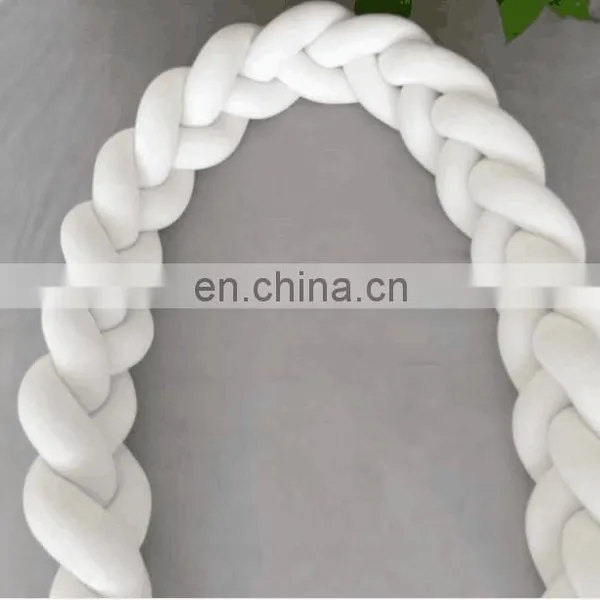 Wholesale Baby Safe Bumper Knot Pillow Mixed Colors Chunky Knit Baby Bedding Cradle Bumper photo-4