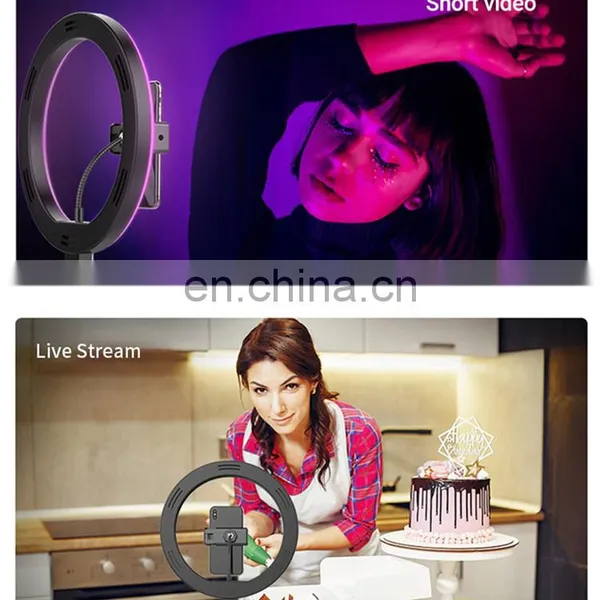 6 8 10 12 18 Inch LED Portable Changing RGB Color Photograph Make up Selfie Ring Fill Light With Tripod Stand photo-6