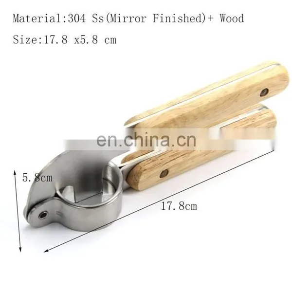 Hot Sale Stainless Steel Garlic Press With Wooden Handle photo-5