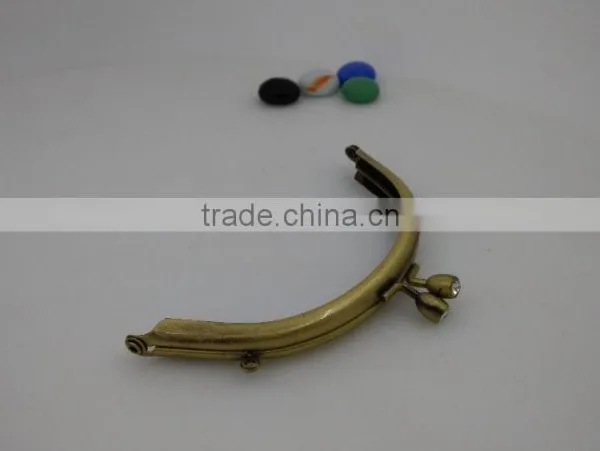 Factory Price Bronze 11.7*5.3cm Double Metal Coin Purse With Diamond for Ladies Handbags China Manufacturer photo-3