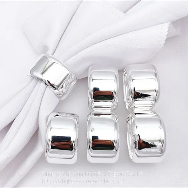 Luxury Gold Silver Napkin Ring Holder For Wedding Table Decoration photo-2