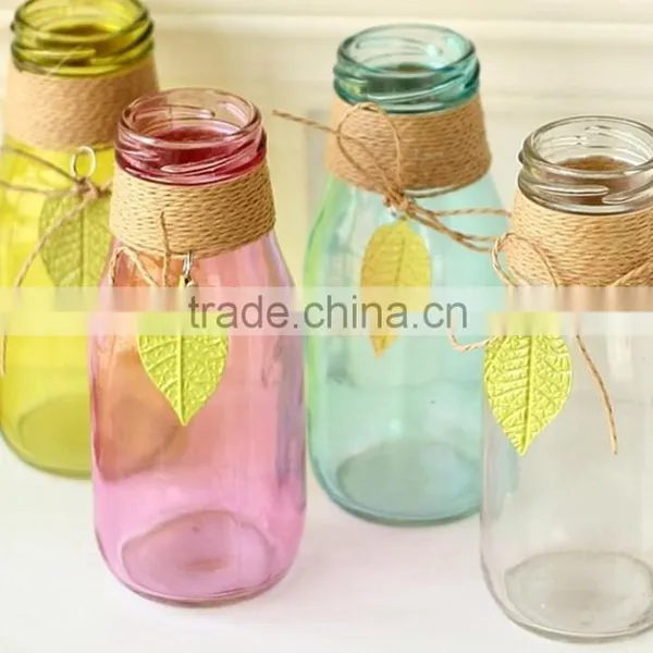 Glass Vase With Rope Wrapped.colored Small Glass Vases photo-4