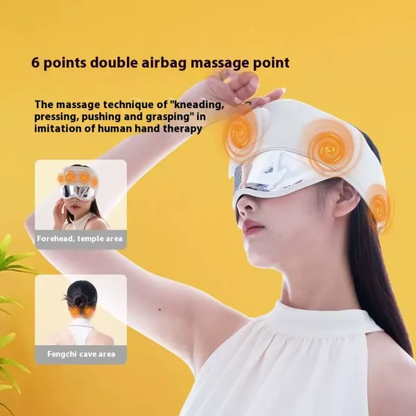 Immersive White Noise Sleep Therapy Head Massager | Heated Air Compression Helmet | OEM Wellness Solutions photo-3