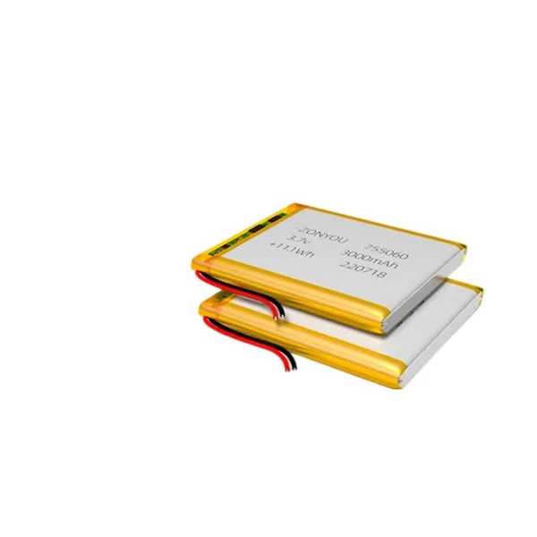 ZonYou 755060 3.7V Li-Polymer Battery Pouch Cell 3000mAh With Long 500 Cycles Life for Power Tools Toys 3C Consumer Electronics photo-2