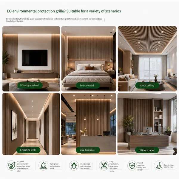 Foshan Manufacturer Yuetuo Wholesale Luxury 1.2*2.8m Solid Veneered Wave Board Wpc Wood-plastic Grille for Living Room photo-3