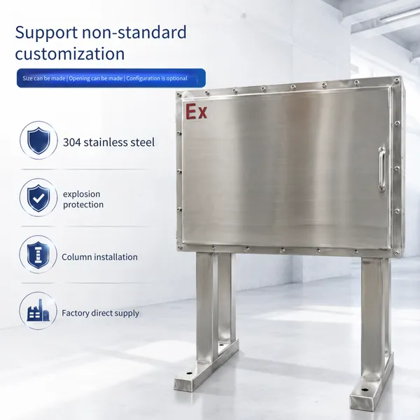 Stainless Steel Column-mounted Explosion-proof Box, Outdoor Explosion-proof Control Box and Distribution Box, Floor-standing Electrical Cabinet, Non-standard Customization