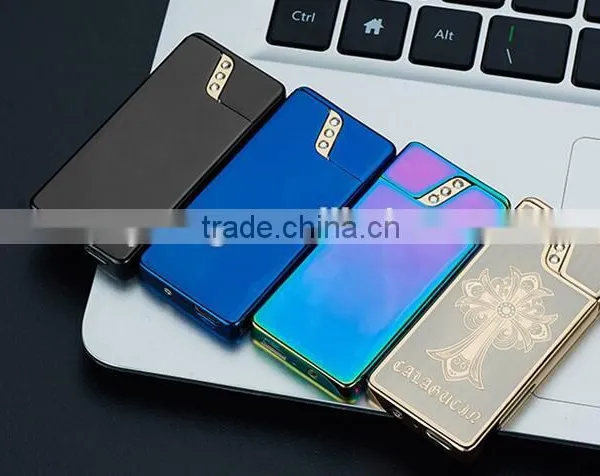 NEWLY Colorful Ultra-thin Portable Design Electronic CIgarette Lighter USB Charging 2 Sided Lighter photo-2