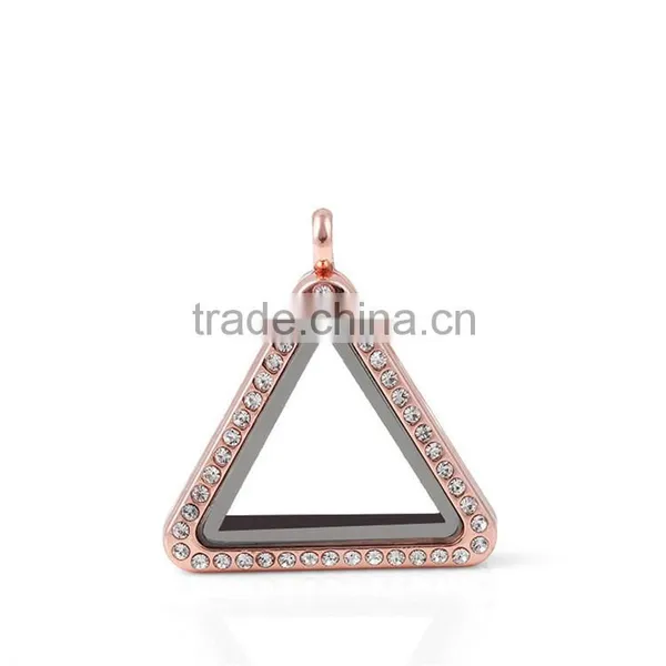 High Grade Alloy Living Floating Glass Magnetic Triangle Locket Pendant Wholesale China photo-4