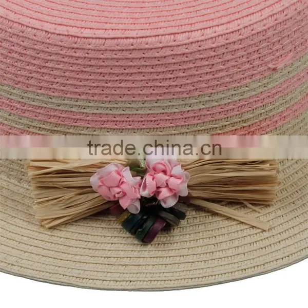 New Colorful Fashion Flat Beach Straw Hat photo-3