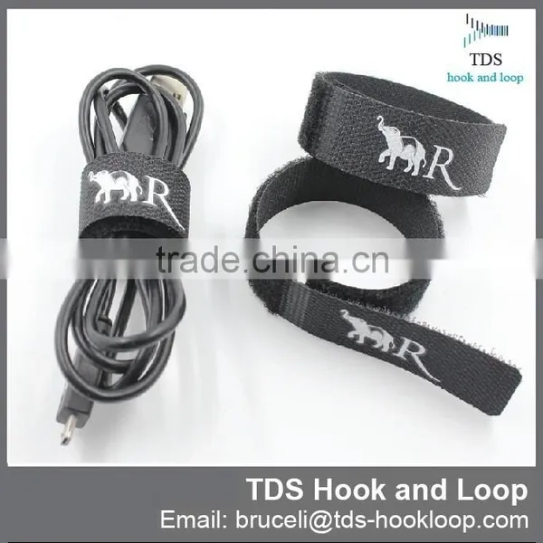 Company Logo Printed Hook and Loop Cable Ties photo-6