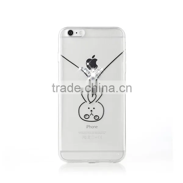 Joyroom Clear TPU Full Rubber Case for IPhone 6Plus Montage Series With Dust Plug Shiny Diamond Cover for IPhone 6s Plus MT-5797 photo-4