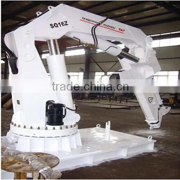 16 tons hydraulic SQ16ZA2T folding boom marine crane