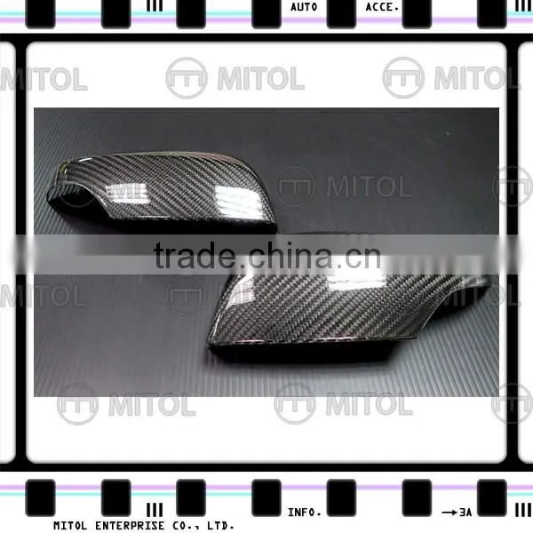 For Subaru WRX 2014- (Upper) Carbon Fiber Car Side Mirror Door Mirror Cover (Glossy)