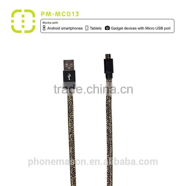 Walnut Micro Leather Cable for Samsung/smart Phone/Android Phone photo-4