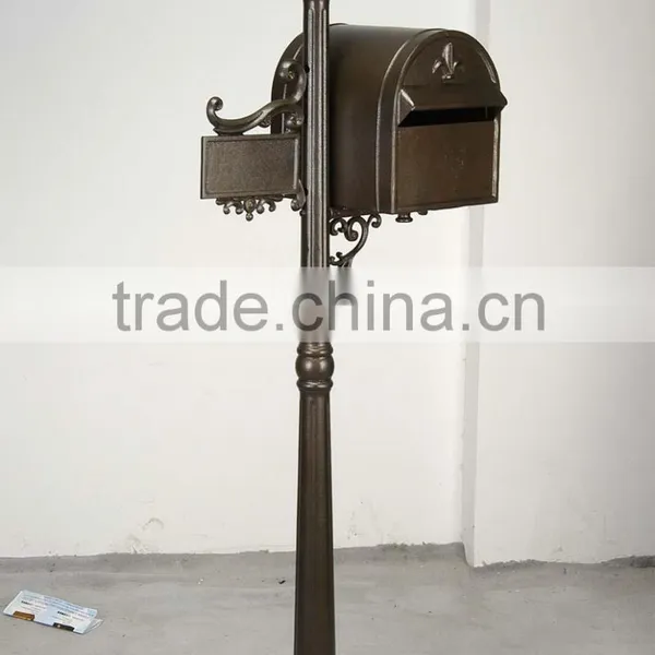 Foshan JHC-1020 Post Mounted Aluminum Mailbox/Decorative Letterbox With Solar Light/Outdoor Standing Postbox photo-2