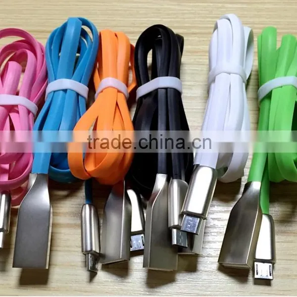 For IPhone USB Charger Cable Flat Zinc Alloy USB Cable New Premium photo-4