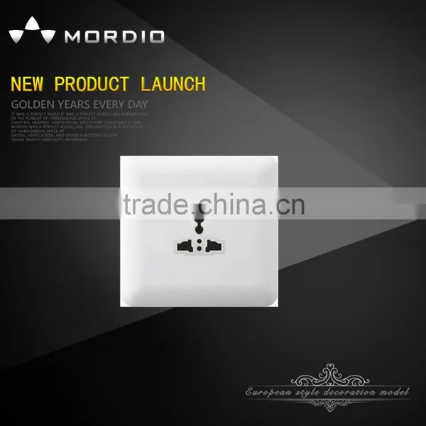 2016 Hot Design PC White 1 Gang 3 Pin MF Socket