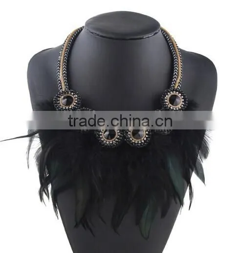Factory Handmade New Fashion Design Real Feather Necklace for Women photo-5